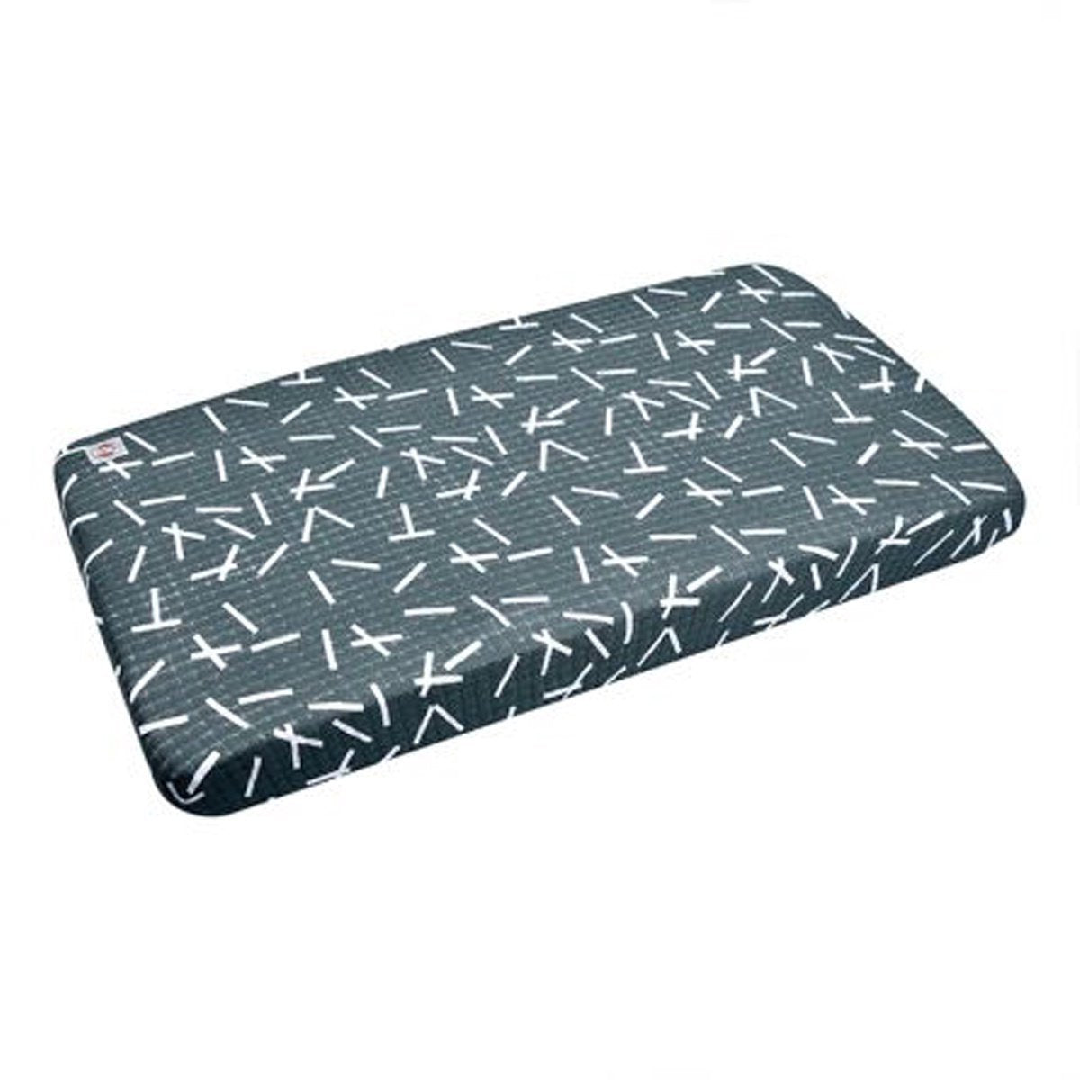 Deer Industries nursery bedding Lodger Slumber Carbon. Black and white monochrome Soft knitted cotton fitted sheet for cot or cot bed. Breathable, comfortable and absorbent baby bedding. 