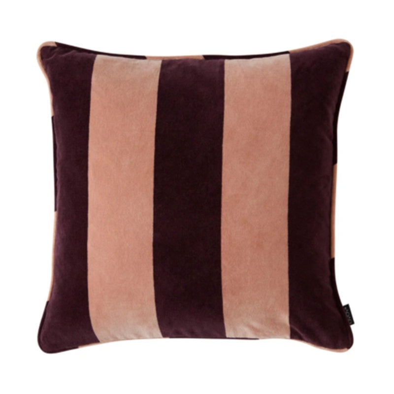 Deer Industries OYOY Velvet Decoration Cushion Confect in aubergine and rose. Decor for nursery, kids or teen room. 