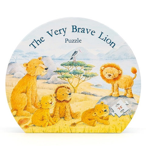Deer Industries Jellycat Puzzle A very brave lion. Genderneutral educational Toddler gift of brave lion.