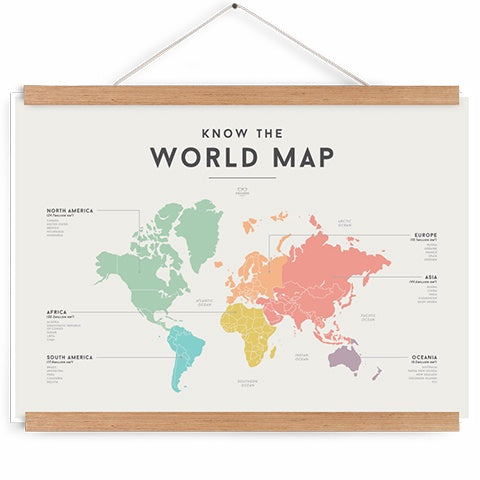 World Map Poster for Kids - Educational, Interactive, Wall Map