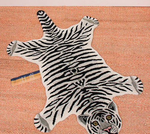 Deer Industries Kids rug Singapore, Snowy Tiger Rug. Design by Doing Goods, makes great decor for nursery or kids room jungle theme.