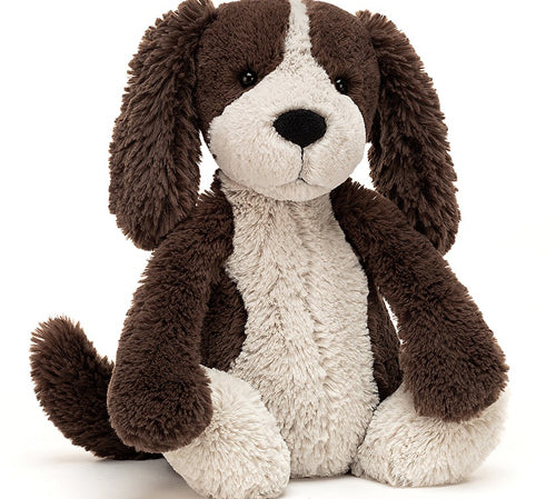 Deer Industies kids Store Singapore, Jellycat Singapore, Jellycat Dog Soft Toy, Puppy Plush Toy, Puppy Plushie, Bashful Jellycat Singapore, brown and white puppy soft toy