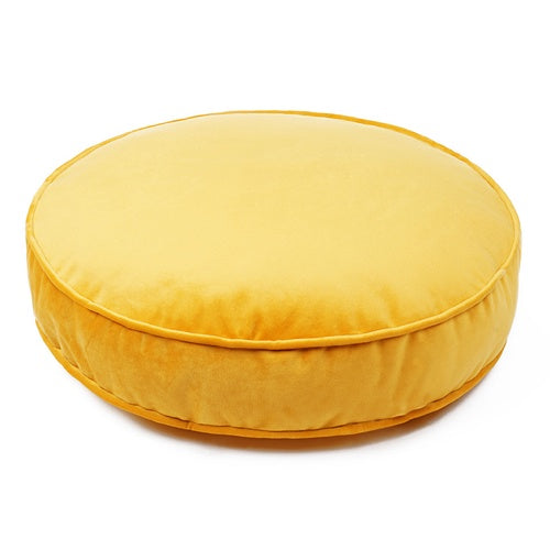 Pouf Velvet Small Yellow Shop Cushions & Poufs Singapore