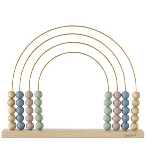Deer Industries OYOY Abacus Rainbow. Scandinavian design abacus for kids in pastel colours, for kids to learn how to count. Educational toddler or kids present for boy or girl. 