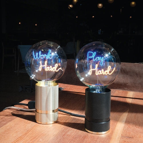 Deer Industries Kids Store, Gift Store Singapore, Message In The Bulb Singapore, MITB Asia, LED Filament Bulb Work Hard, Bulb with neon light, gift idea