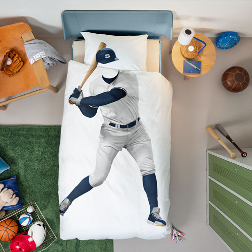 Deer Industries Snurk Bedding. Duvet Cover Baseball player for cool boys. Shop cotton kids bedsheets online Singapore. 