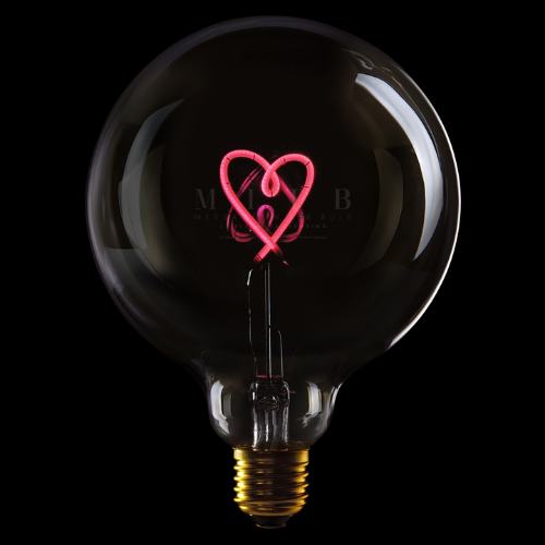 Deer Industries Singapore, MITB lighting, Message In The Bulb Singapore, Heart Bulb, Blue Neon Lighting, text bulb, decorative lighting, ambient lighting, gift ideas singapore, Valentine's day gift ideas 