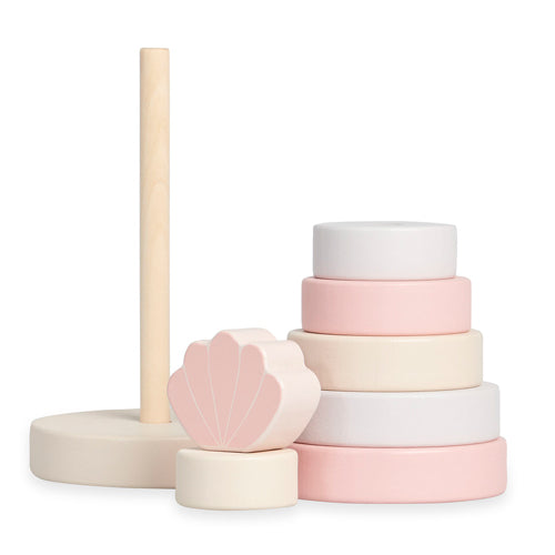 Deer Industries Kids Toys Singapore, Jollein Singapore, Wooden Stacking Tower Shell Pink, Shop Kids Toys Singapore, Toddler Gift Ideas, Children Wooden Toys, Toys for Girls