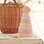 Deer Industries Kids Toys Singapore, Jollein Singapore, Wooden Stacking Tower Shell Pink, Shop Kids Toys Singapore, Toddler Gift Ideas, Children Wooden Toys, Toys for Girls