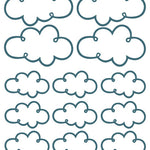 Pom Wall Stickers Open Cloud Blue, Kids Room Wall Decor, Cloud Wall Decal