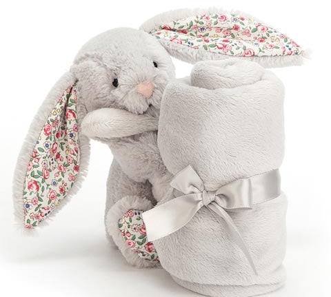 Deer Industries Jellycat Soother Bashful Bunny Blossom Silver. 