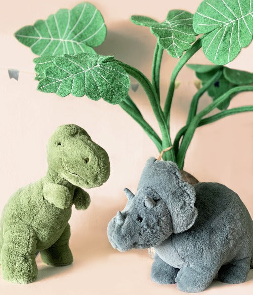 Deer Industries Kids Store, Jellycat Singapore, Soft Toy Fossily Triceratops, FOS2TREX, dinosaur plush toy, stuffed animals, softest soft toy, gifts for dinosaur lovers