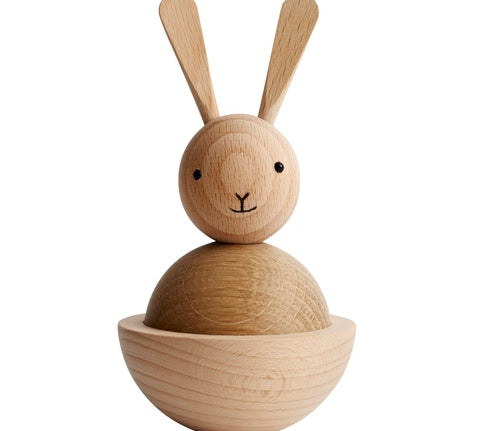 Deer Industries Wooden Toy OYOY Rabbit Nature. Wooden bunny Scandinavian design nursery, kids bedroom or play room decor. 