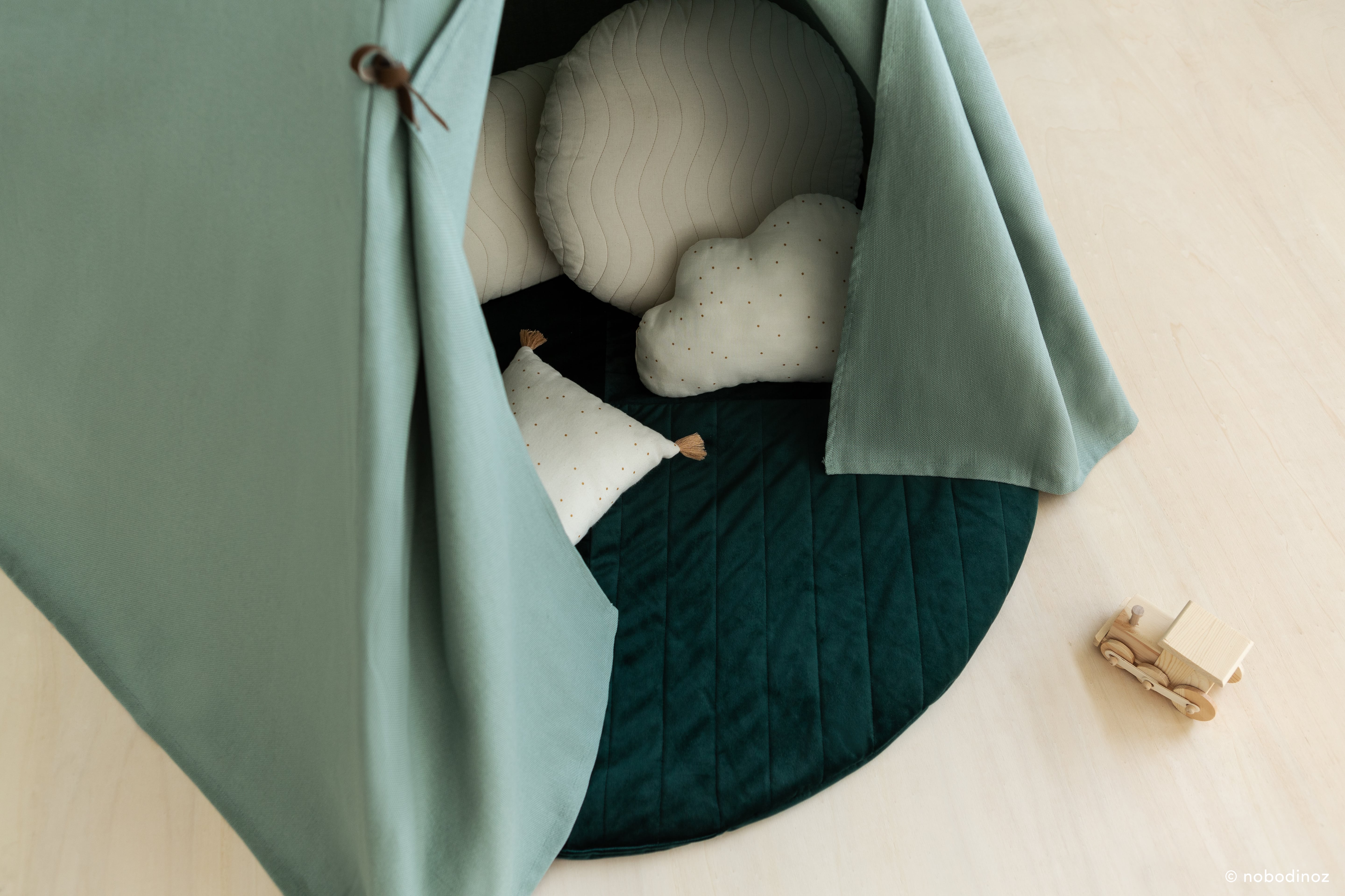 Green kids tipi tent from Nobodinoz, kids tipi tent, children tipi tent, available in Singapore