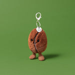 Plush keychain in the shape of a coffee bean with a face. Jellycat Singapore