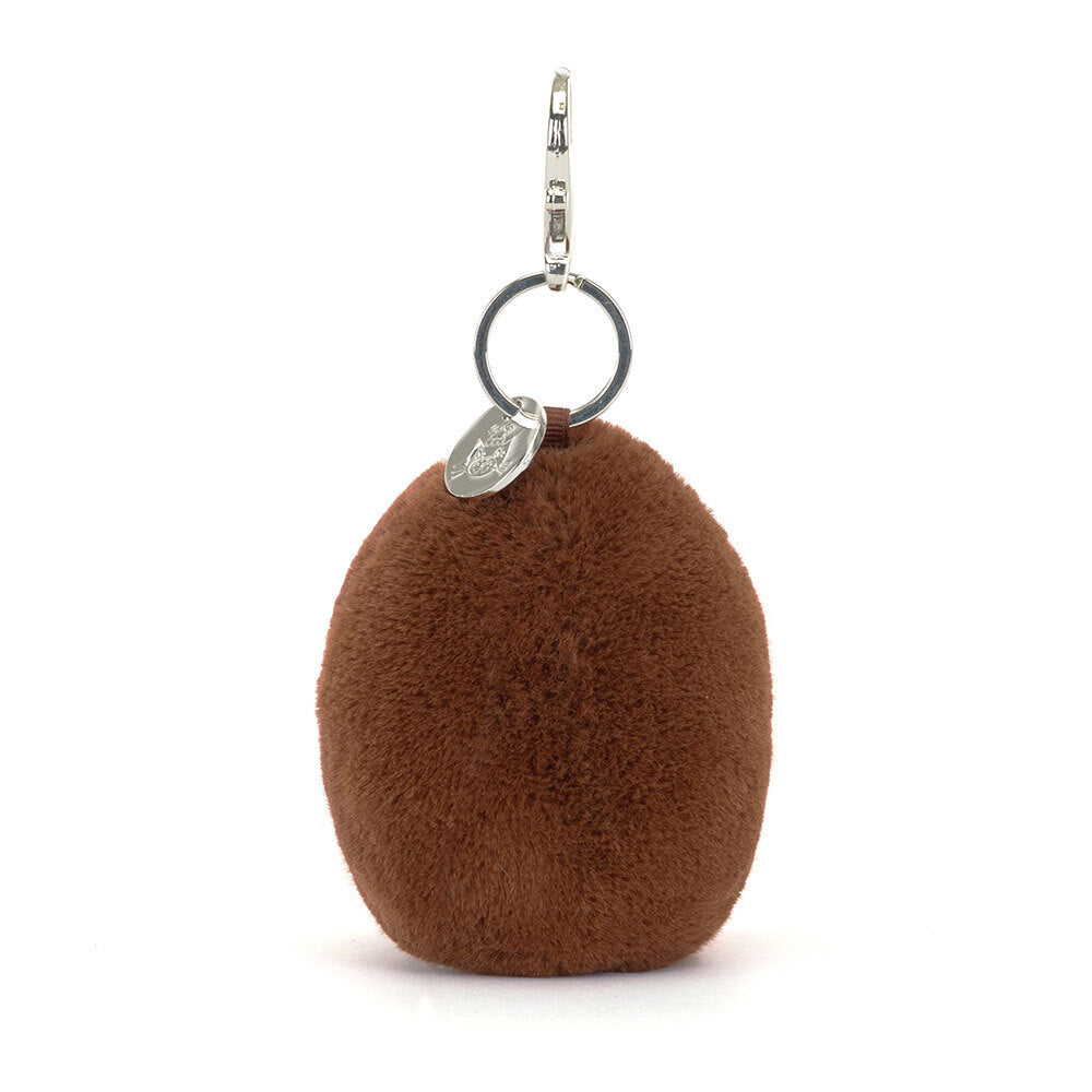 Plush keychain in the shape of a coffee bean with a face. Jellycat Singapore
