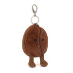 Plush keychain in the shape of a coffee bean with a face. Jellycat Singapore