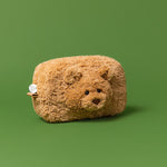 Fluffy brown bear-shaped pouch, bartholomew bear jellycat singapore