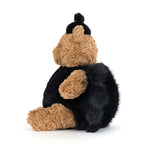 Plush toy bear in a black spider costume, jellycat singapore, jellycat halloween