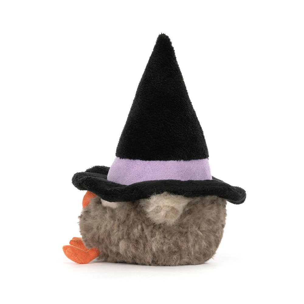 Plush toy resembling a creature with a witch hat, jellycat halloween, jellycat singapore