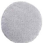 A round pearl grey pouf made of cotton, with a textured surface, kids bean bags and poufs Singapore