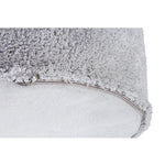 A round pearl grey pouf made of cotton, with a textured surface, kids bean bags and poufs Singapore