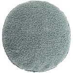 A round vintage blue pouf made of cotton, with a textured surface and a visible carrying handle, kids bean bags and poufs in Singapore