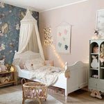 A rectangular, flatweave washable rug with a geometric pattern in a natural color. Kids Rugs Singapore