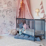 A rectangular, flatweave washable rug with a geometric pattern in a natural color. Kids Rugs Singapore