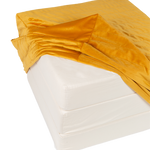 A yellow Nobodinoz Eco-Velvet Sleepover Mattress Bean Bag, convertible bean bag to mattress, kids bean bags and poufs Singapore