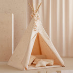 Children's play tent in pink with a geometric pattern, kids tipi tent, children tipi tent, girls room kids decor, available in Singapore