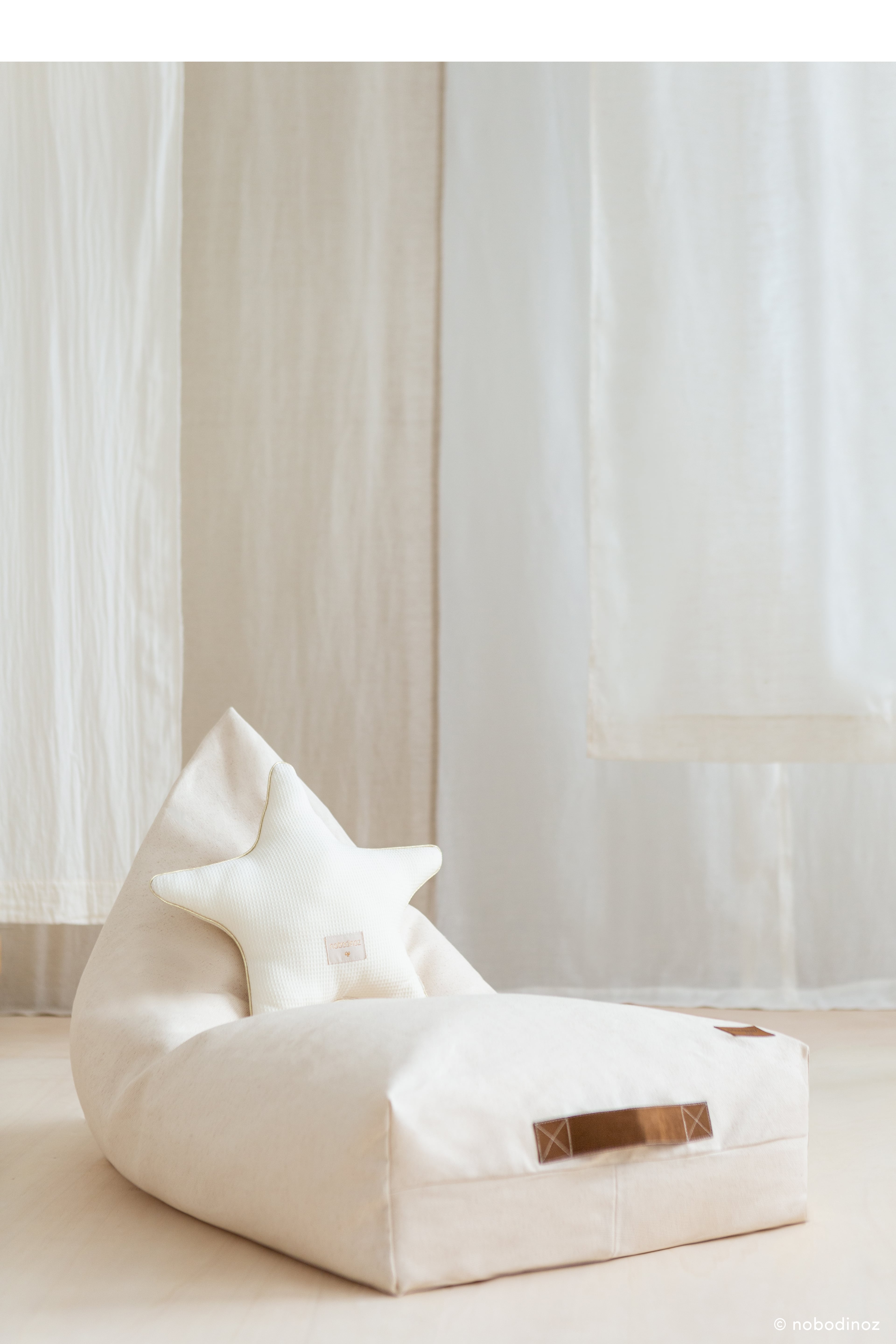 White bean bag, natural bean bag, kids bean bag and poufs Singapore