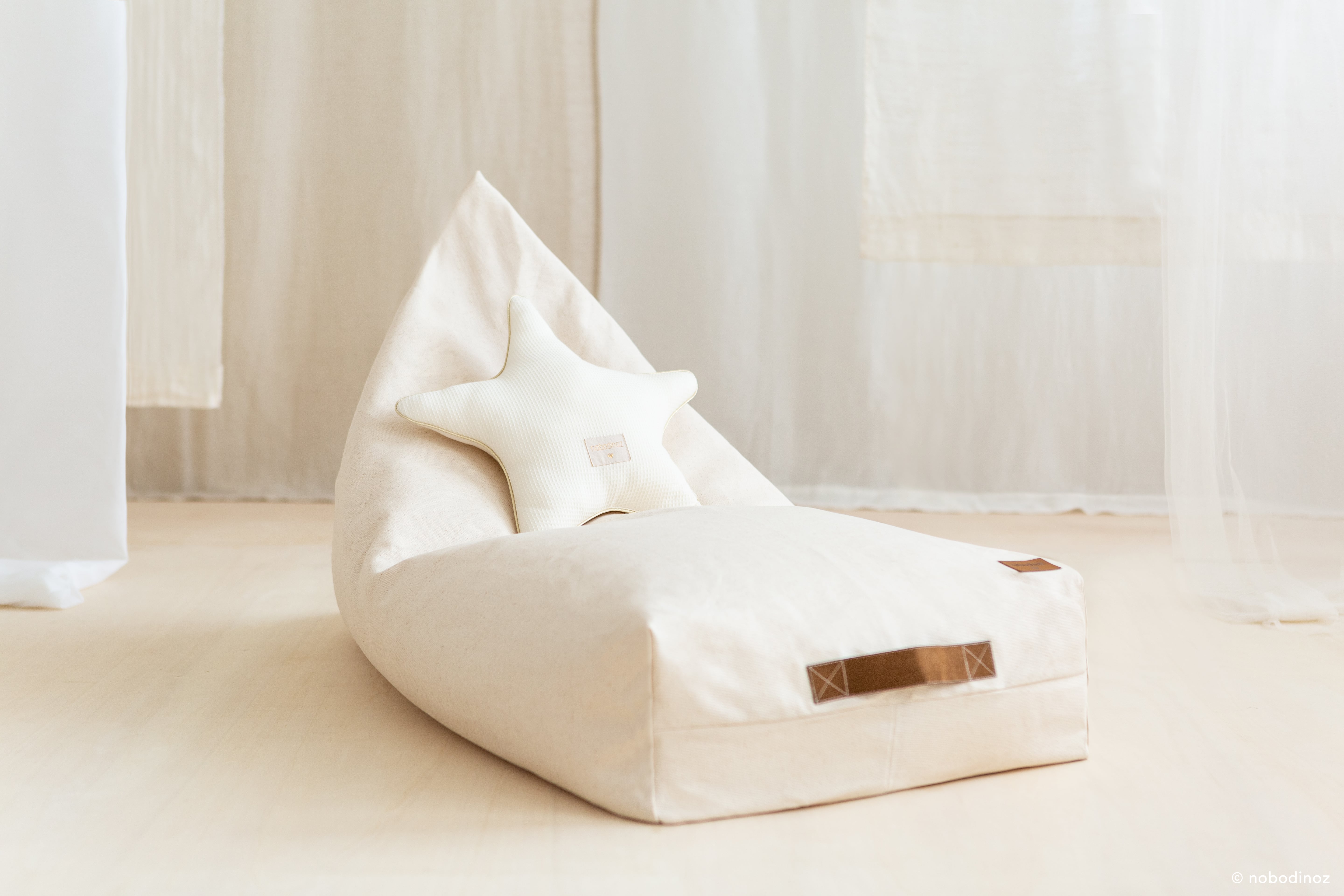 White bean bag, natural bean bag, kids bean bag and poufs Singapore