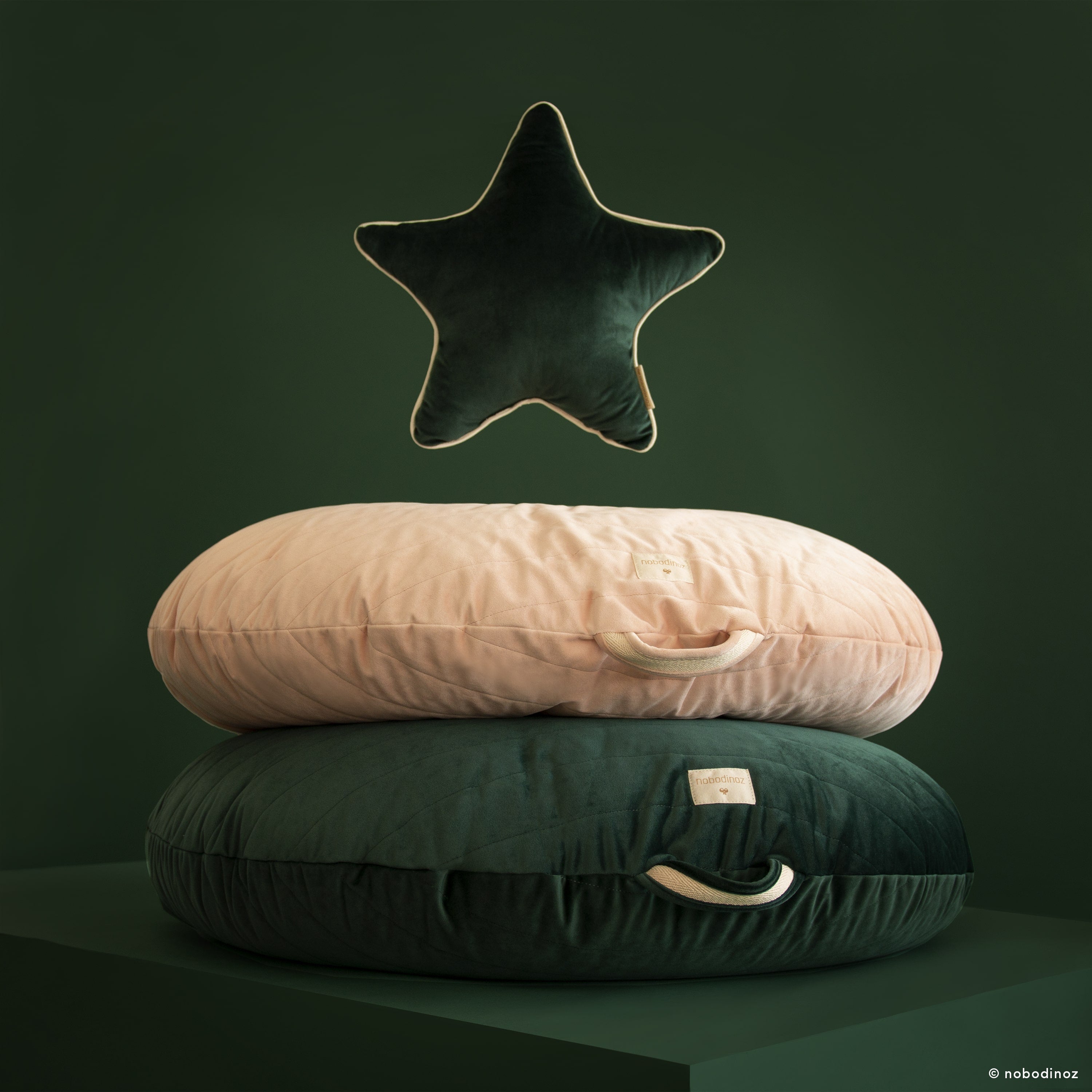 Deer Industries Kids Decor Store Singapore, Nobodinoz Singapore, Kids Decor Store Singapore, Velvet Green Kids Bean Bag with removable covers