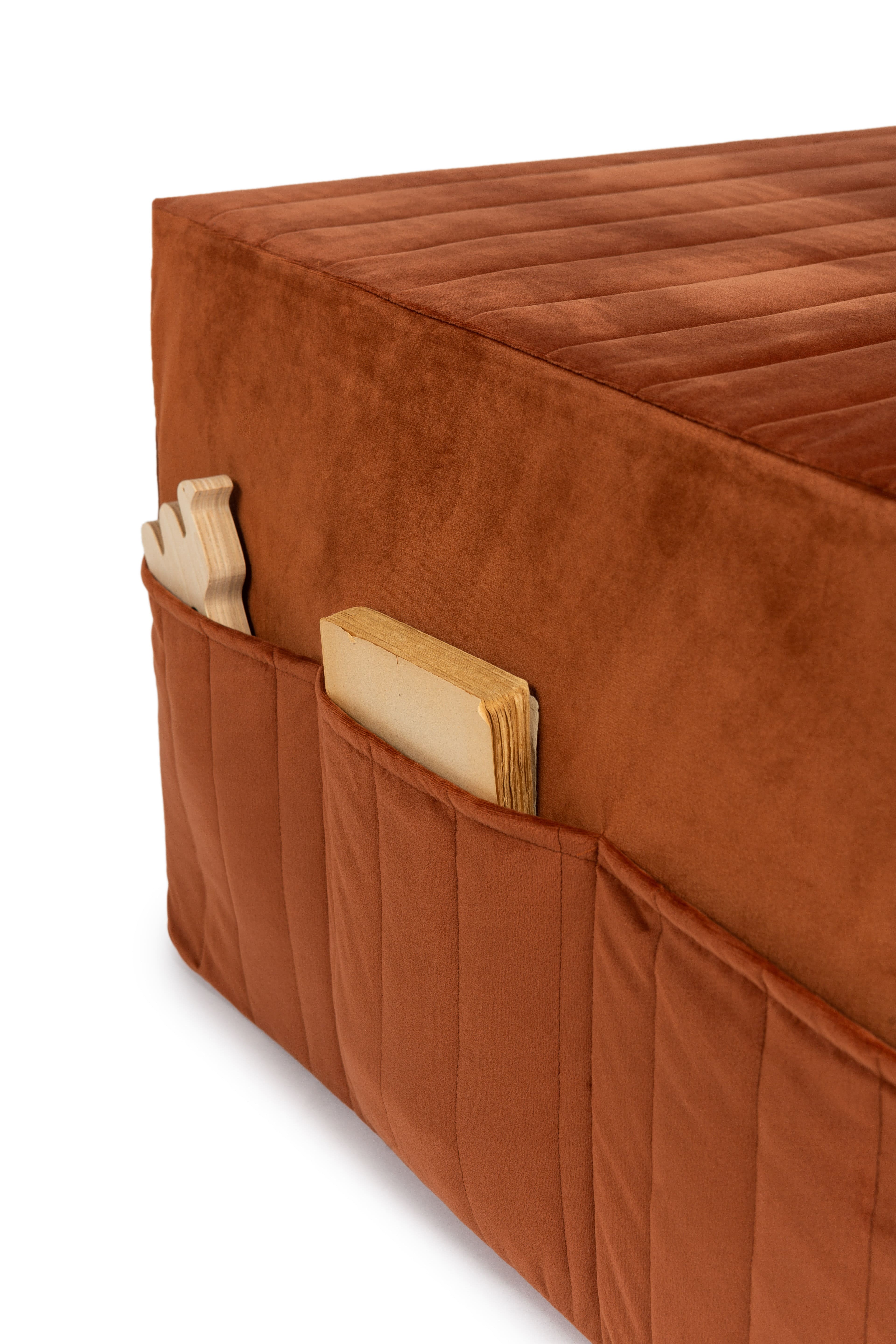 A Nobodinoz Eco-Velvet Sleepover Mattress Bean Bag in wild brown colour, kids bean bag and poufs Singapore