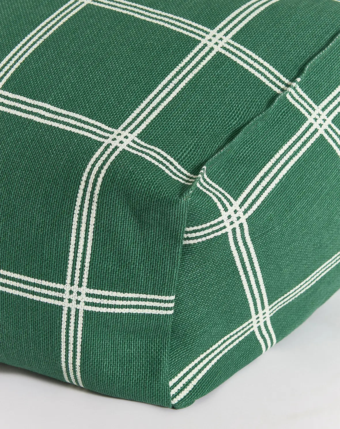 A green white windowpane patterned Nobodinoz Vibes armchair bean bag, kids bean bag and poufs Singapore
