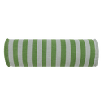 A cylindrical cushion with green and blue stripes, pop decor cushion, bold cushion, eclectic cushions, available in Singapore