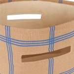 A large storage basket with a brown and blue windowpane pattern, nobodinoz kids storage basket, available in singapore