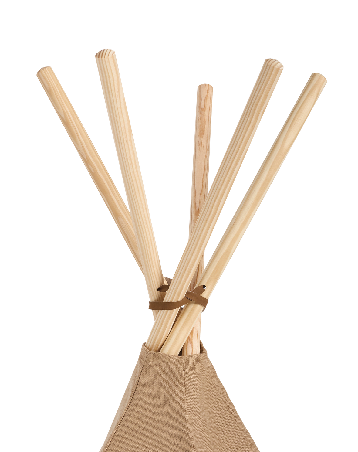 A beige Nobodinoz Tipi tent for kids in gender-neutral colour, kids tipi tent, children tipi tent, available in Singapore