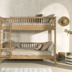 A two-story Forrest Oak Bunk Bed, convertible to 2 single beds, kids beds singapore, kids bunk bed singapore