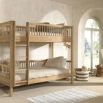 A two-story Forrest Oak Bunk Bed, convertible to 2 single beds, kids beds singapore, kids bunk bed singapore