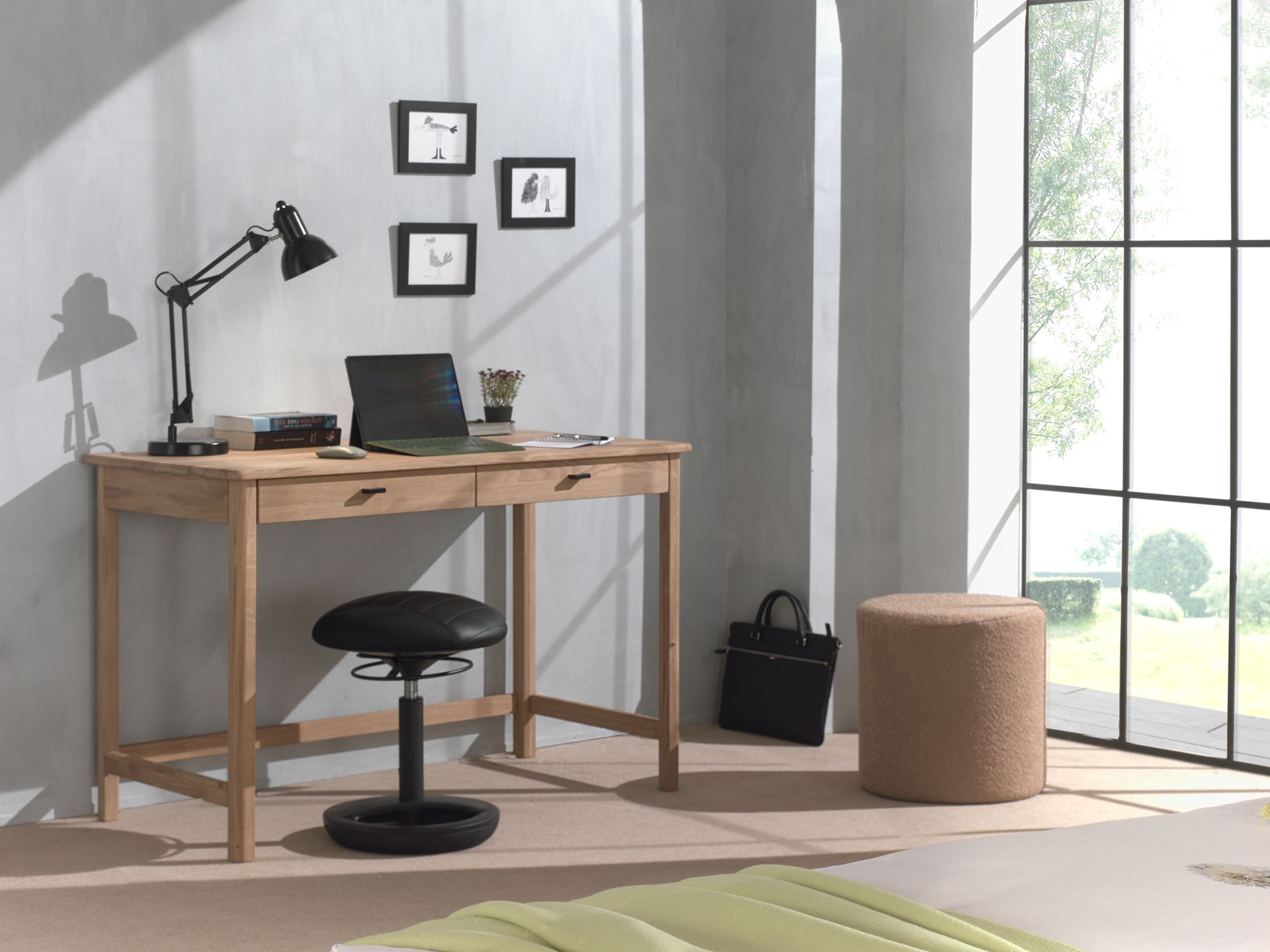 Oak study desk, available in singapore