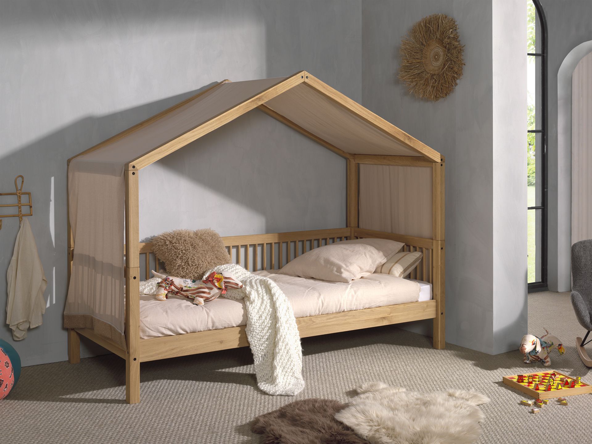 Canopy bed, curtain for vipack forrest house bed, available in Singapore, kids beds singapore