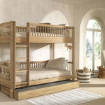 Wood Bunk Bed with trundle, drawer. Available in singapore, kids bed singapore, kids bunk bed singapore