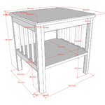A rectangular oak nightstand with two open shelves and a lower shelf, featuring a natural wood finish. Kids bedroom furniture, available in Singapore.