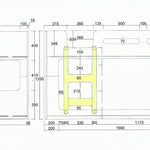 A white bunk bed with black accents, featuring a floor bed and a top bed, with the staircase on the left side, kids bunk bed singapore, kids bed singapore