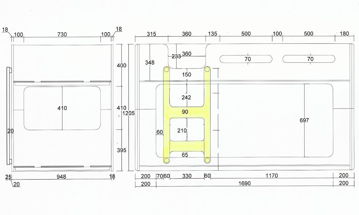 A white bunk bed with black accents, featuring a floor bed and a top bed, with the staircase on the left side, kids bunk bed singapore, kids bed singapore