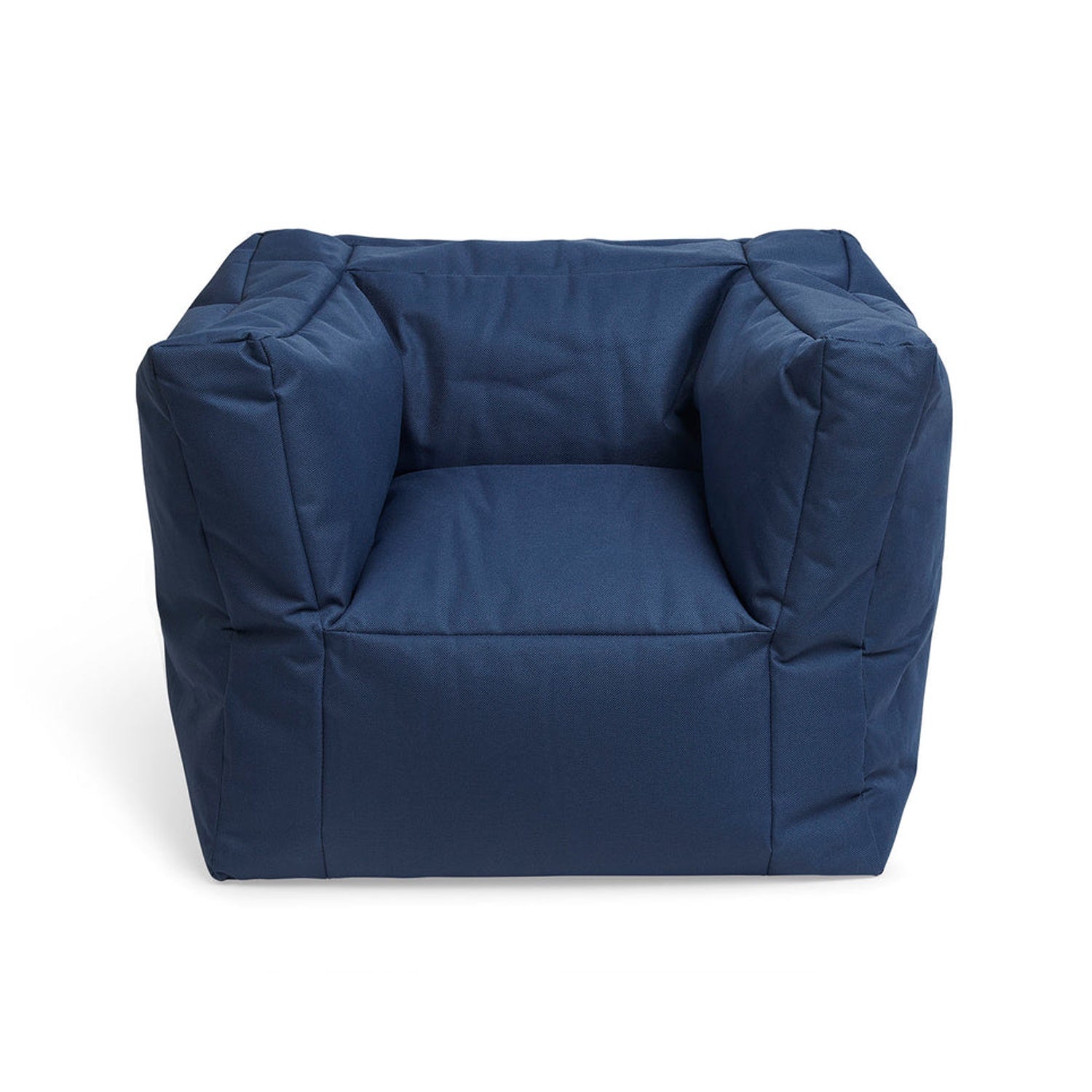 A navy blue beanbag chair designed for toddlers, with a solid pattern. kids bean bags and poufs singapore