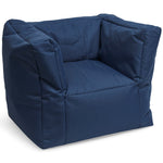 A navy blue beanbag chair designed for toddlers, with a solid pattern. kids bean bags and poufs singapore