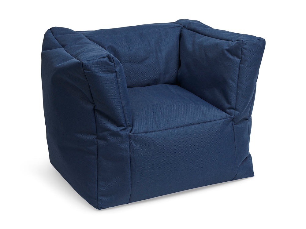 A navy blue beanbag chair designed for toddlers, with a solid pattern. kids bean bags and poufs singapore